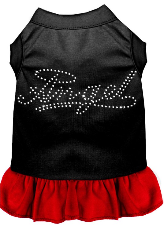 Rhinestone Angel Dress Black with Red XS